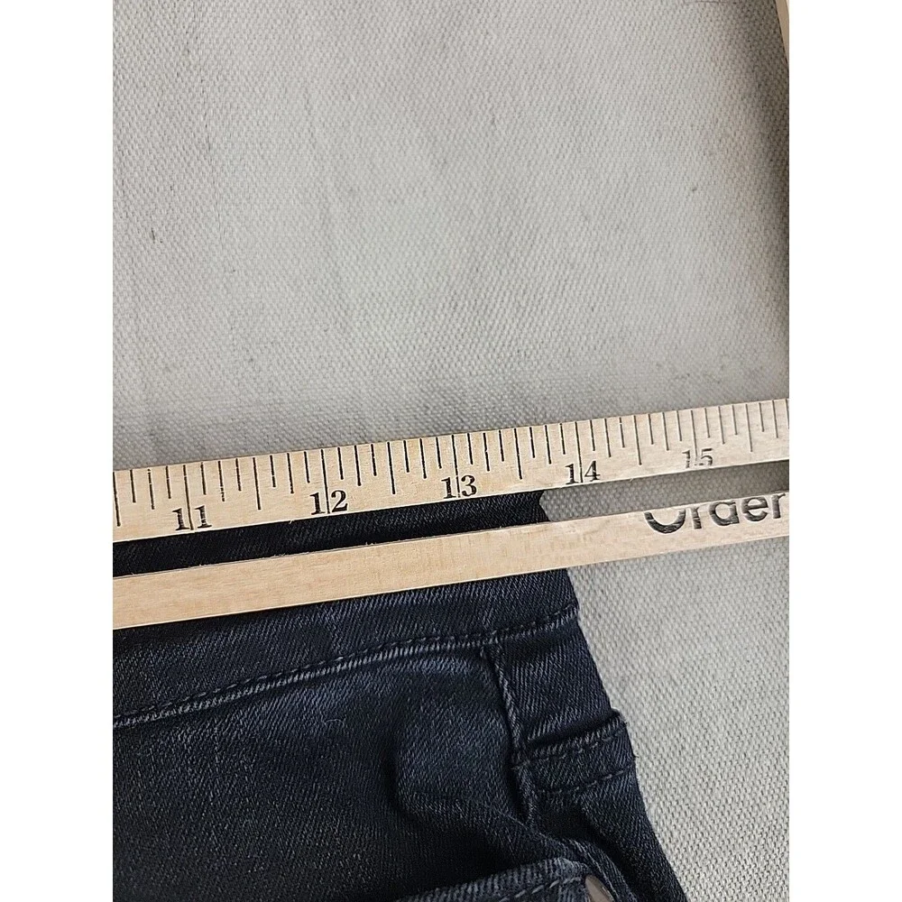Judy Blue‎ Skinny Jeans Womens 3/26 Black Distressed Leopard Print Patch Edgy